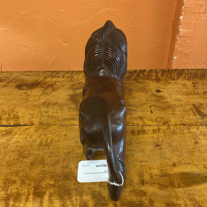 Hand-Carved Wooden Roaring Lion
