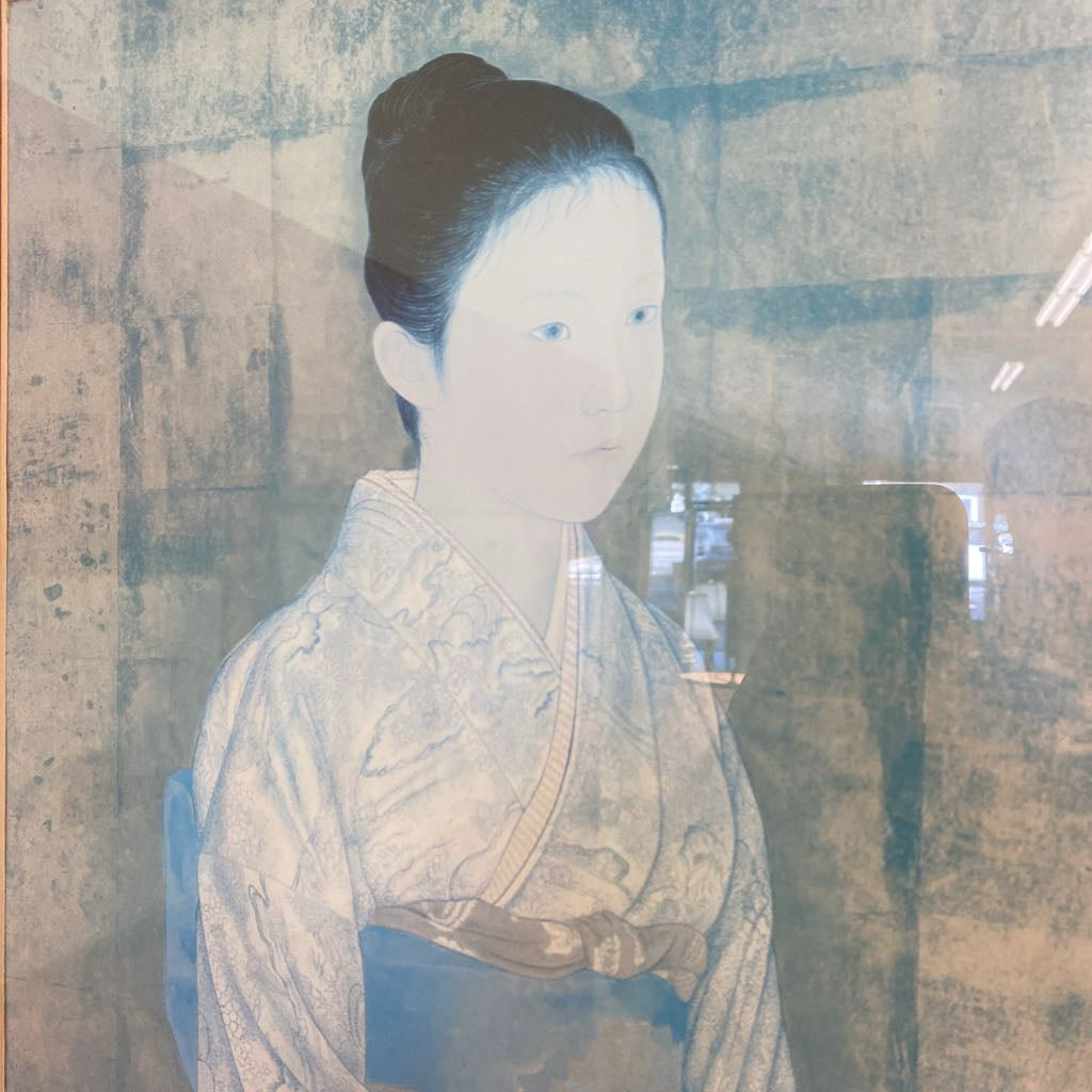 Vintage Japanese Seated Woman Framed Print