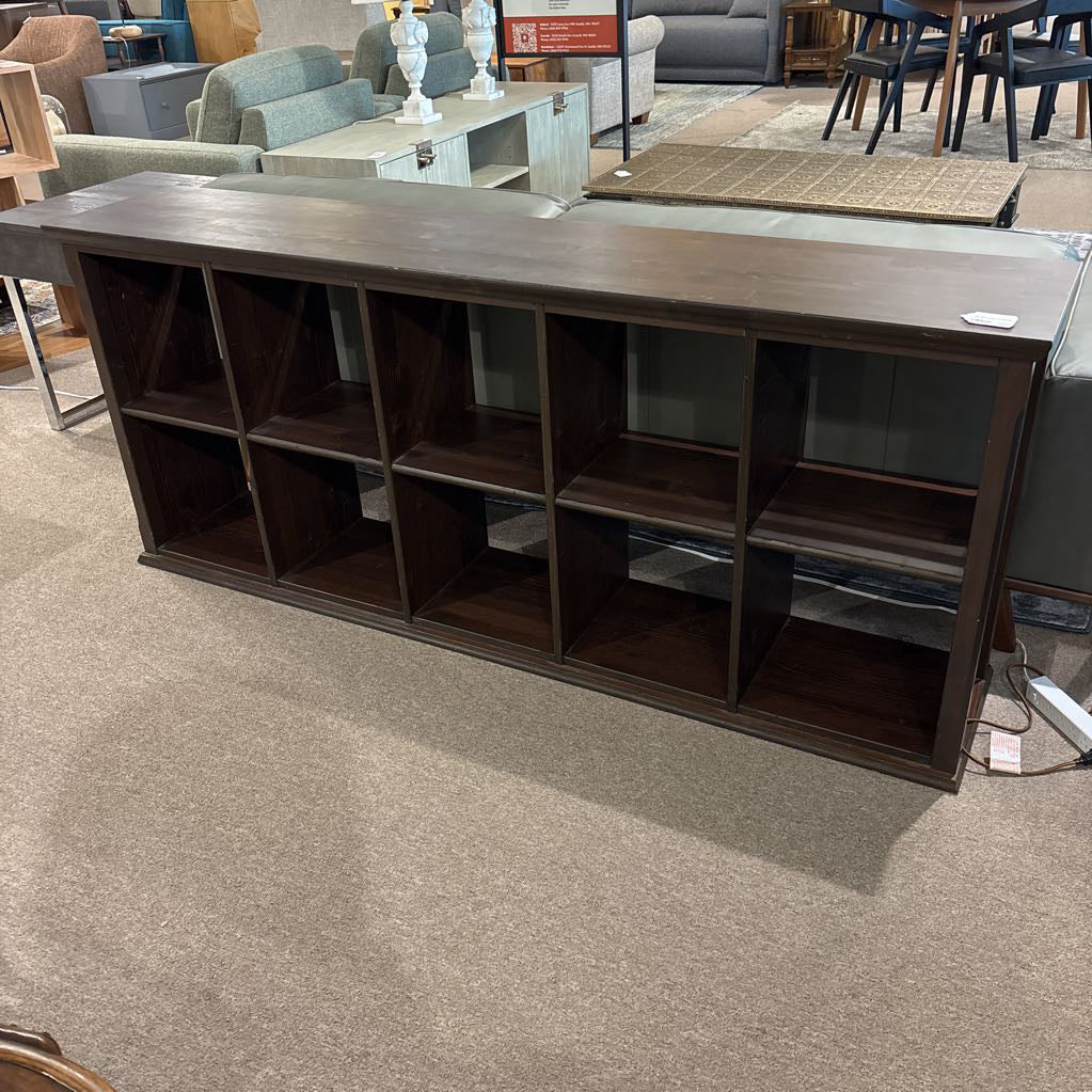 Solid Wood Cubby Low Shelf