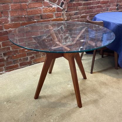 West Elm Jensen Round Glass Top Dining Table C DINING TABLES