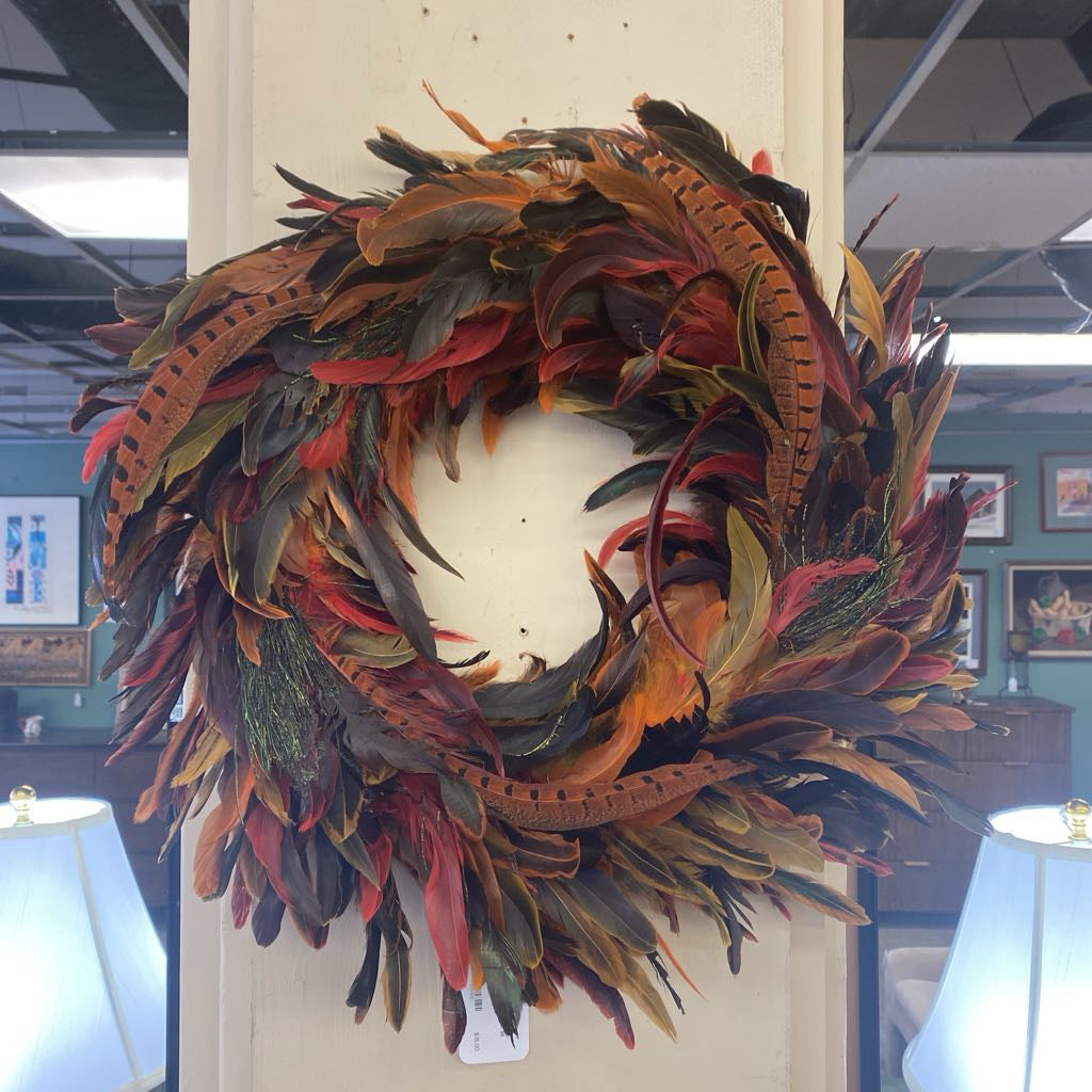 Fall Color Feather Wreath
