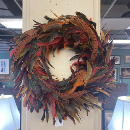 Fall Color Feather Wreath