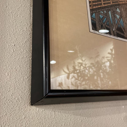 "Sudden Shower, After Hiroshige" (1975) - Michael Jay Knigin Signed Lithograph ART