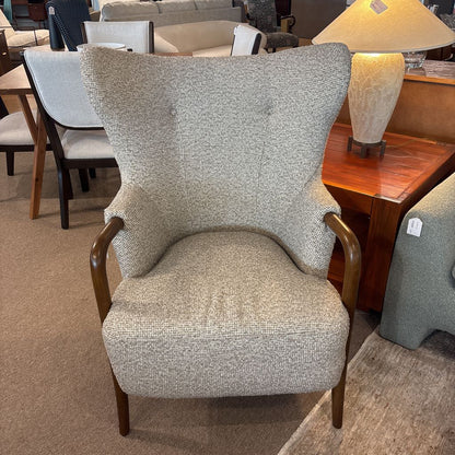 Tan Dark Wood Arm Accent Chair U ACCENT CHAIRS