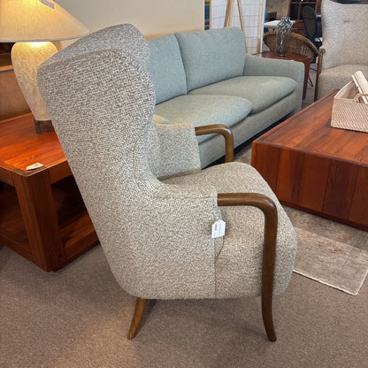 Tan Dark Wood Arm Accent Chair U ACCENT CHAIRS