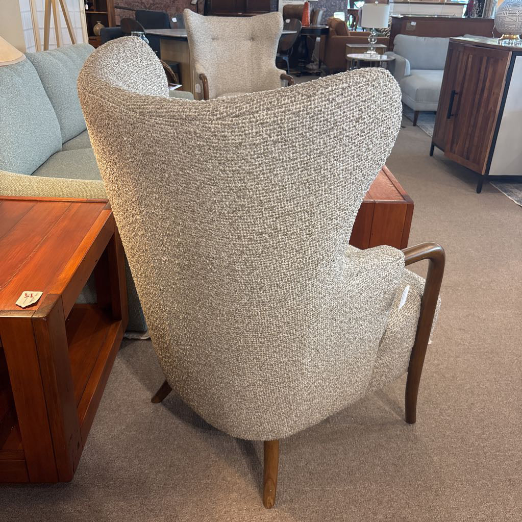 Tan Dark Wood Arm Accent Chair U ACCENT CHAIRS