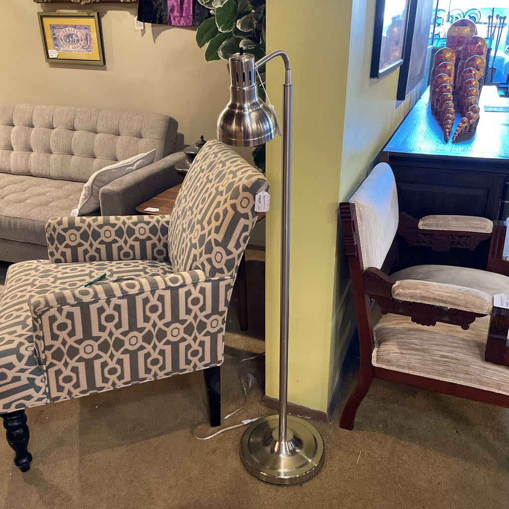 Idustrial Metal Silvery Floor Lamp