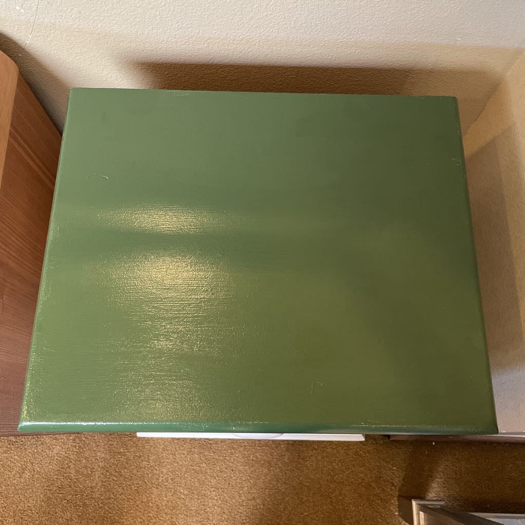 White & Green Old School 1 Drawer Nightstand