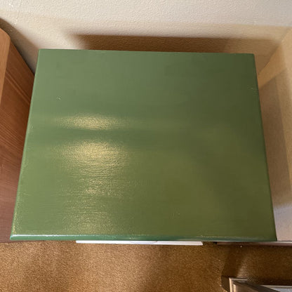 White & Green Old School 1 Drawer Nightstand