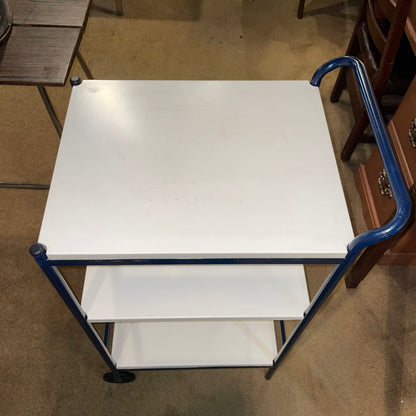 Blue & Off-White 3 Tier Rolling Cart
