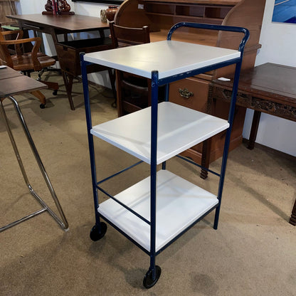 Blue & Off-White 3 Tier Rolling Cart