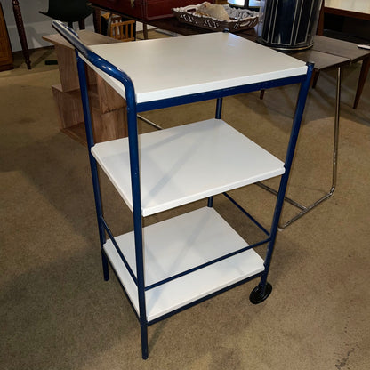 Blue & Off-White 3 Tier Rolling Cart