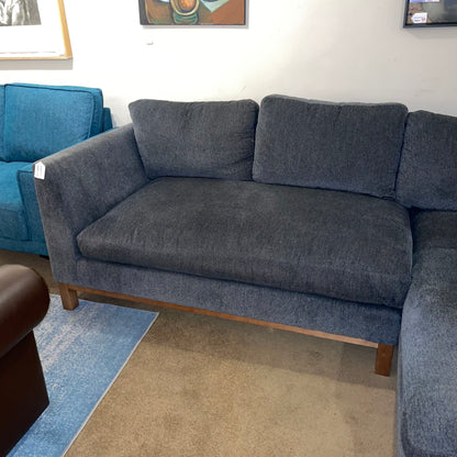 Dark Grey Deep Sectional w/ Wide Chaise U SECTIONALS RAF