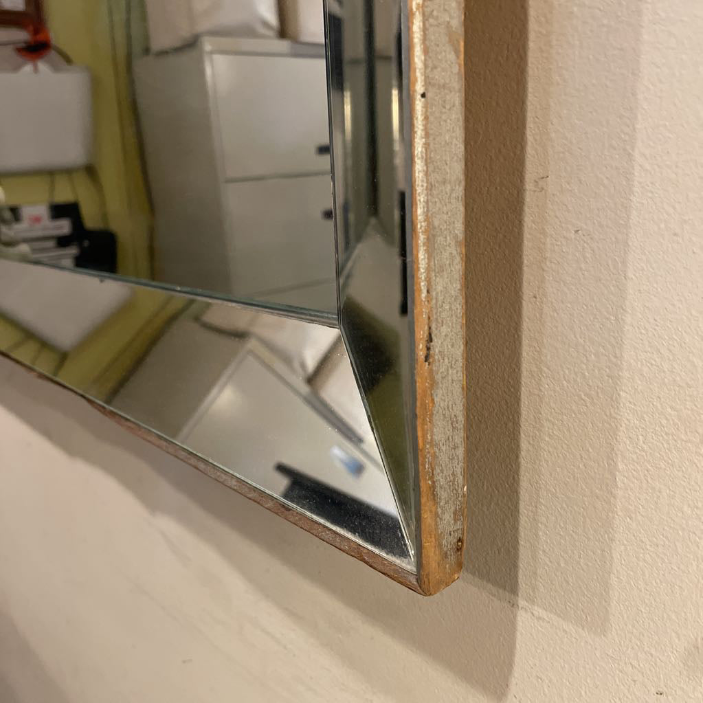Large Beveled Frame Mirror with Egrets