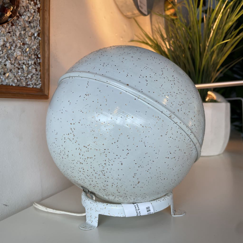 Metal Round Speckled Ball Light with Metal Circle Base