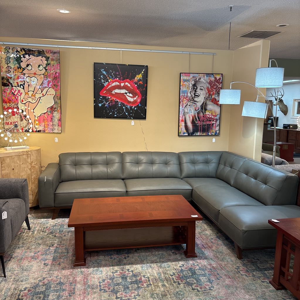 Odense Slate Leather RAF Sectional U SECTIONALS RAF