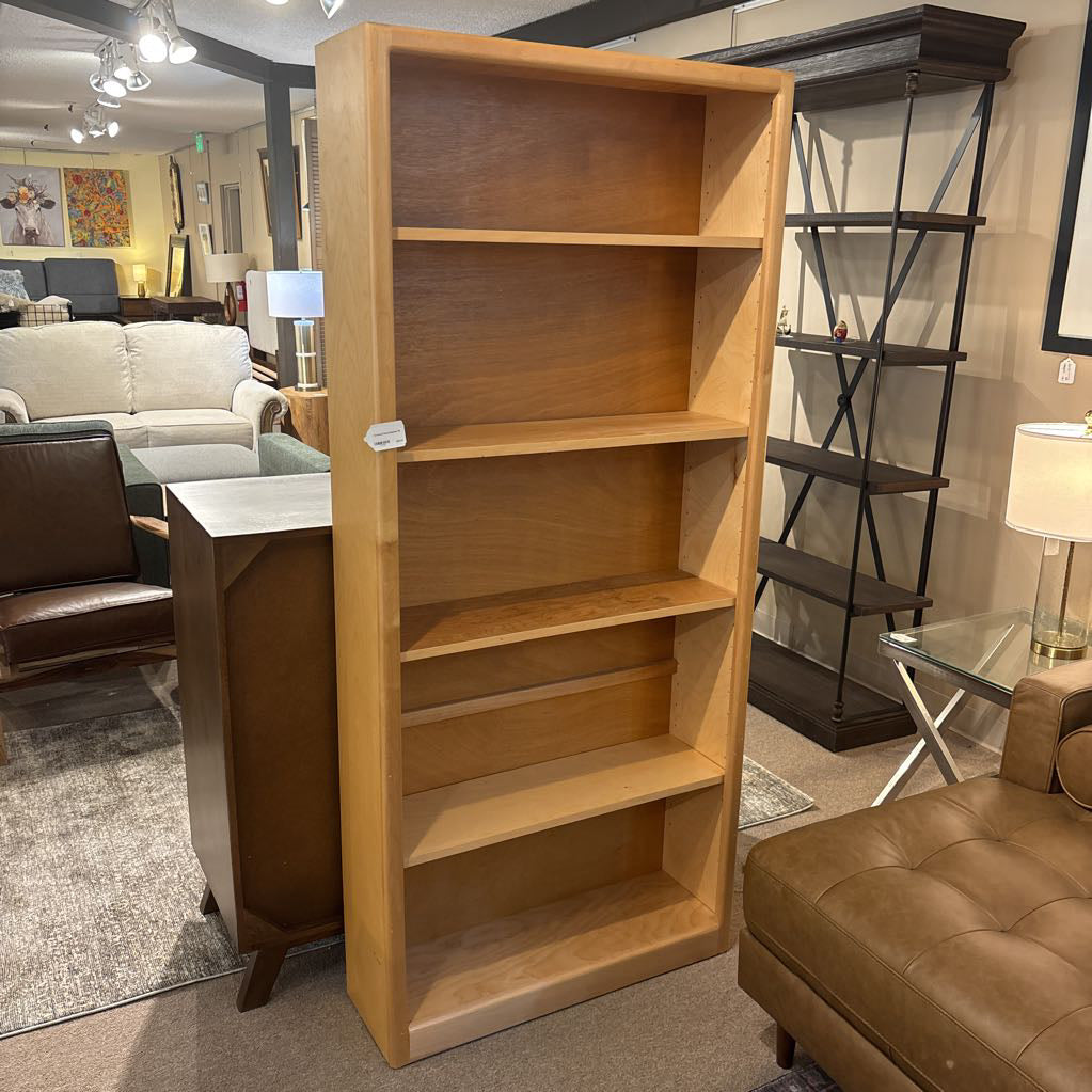 Tall Natural Wood Bookshelf