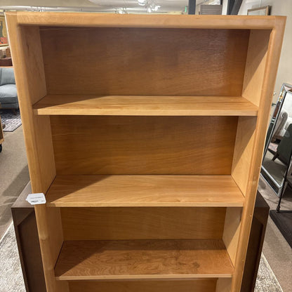 Tall Natural Wood Bookshelf