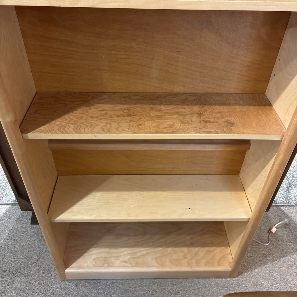 Tall Natural Wood Bookshelf