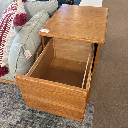 Natural Wood 2 Drawer Filing Cabinet (AS IS)