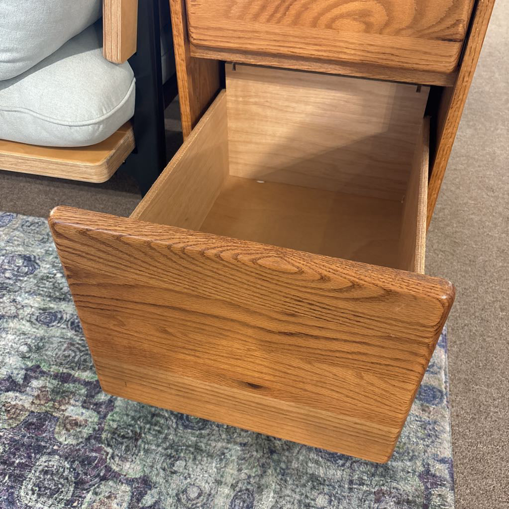 Natural Wood 2 Drawer Filing Cabinet (AS IS)