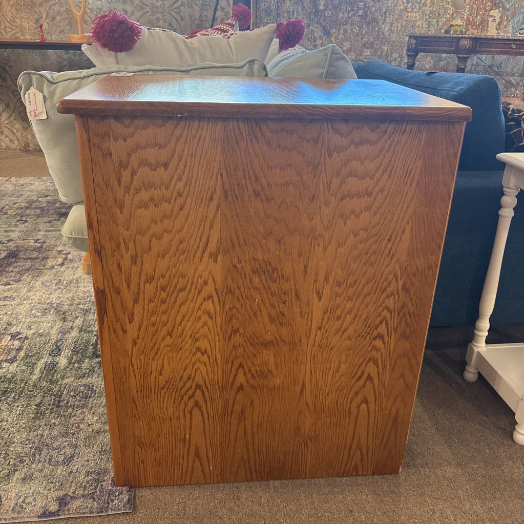 Natural Wood 2 Drawer Filing Cabinet (AS IS)
