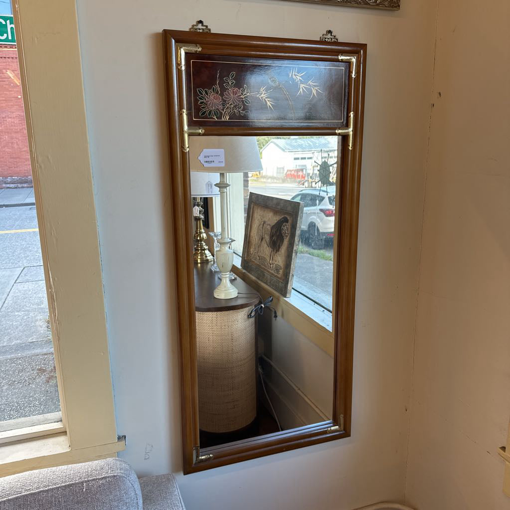 Chinoiserie Style Tall Narrow Mirror