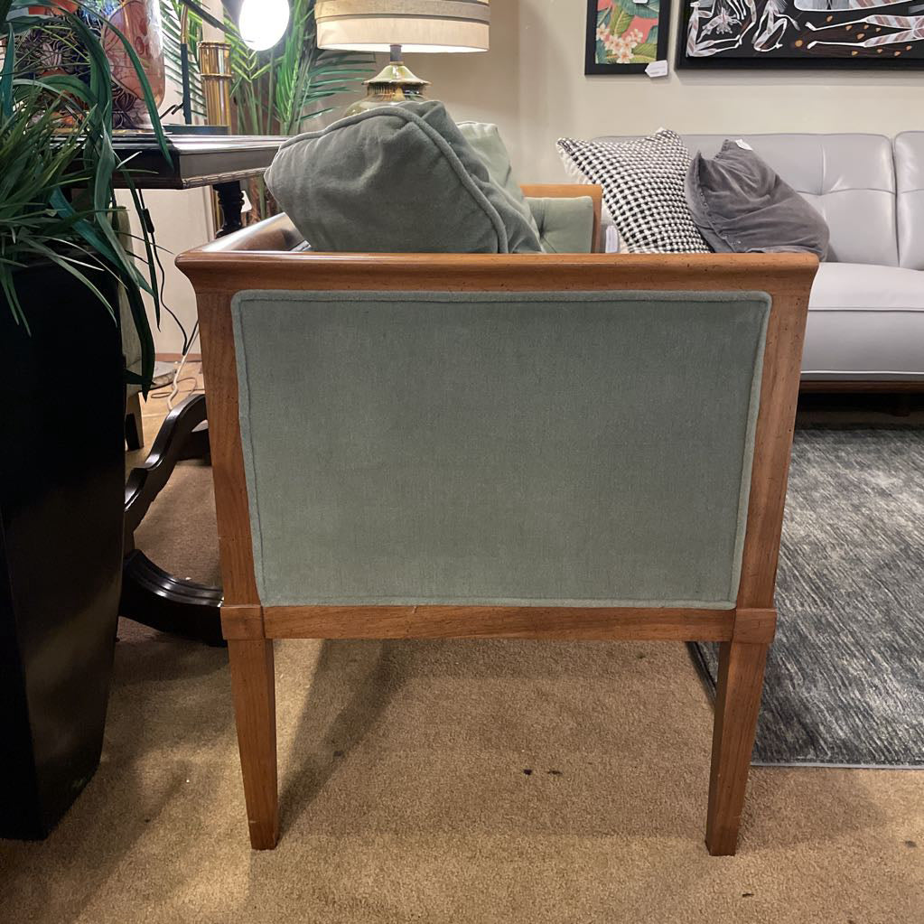 Sage Green MCM Tufted Bench