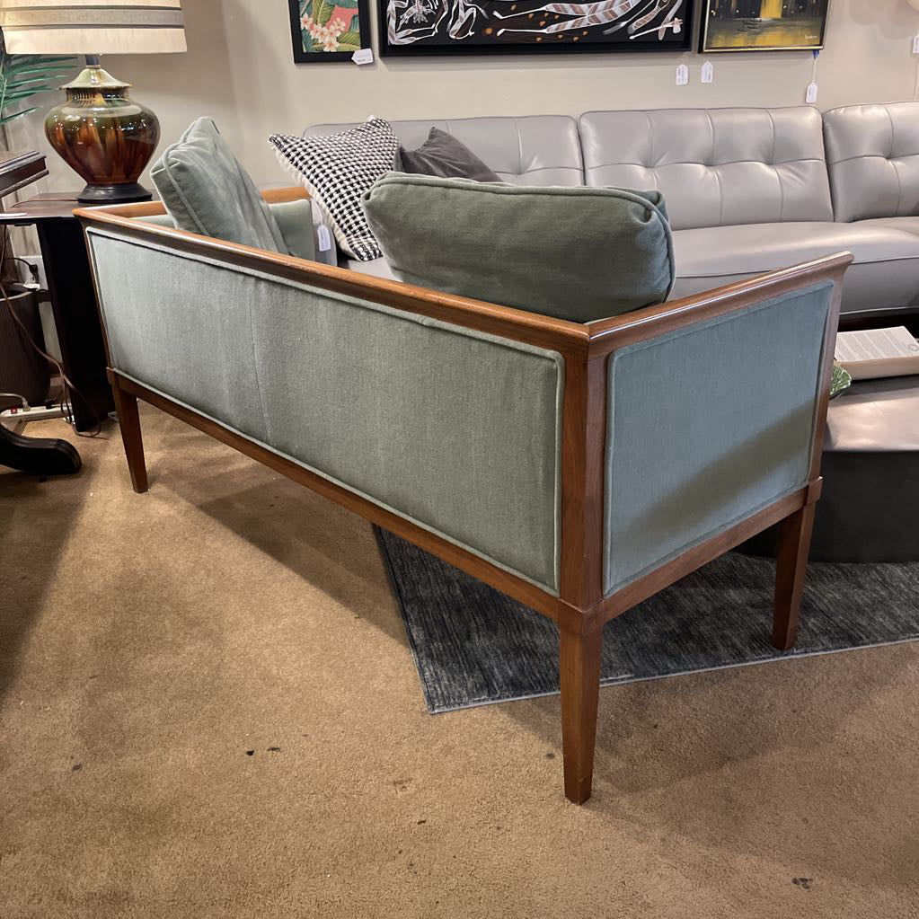 Sage Green MCM Tufted Bench