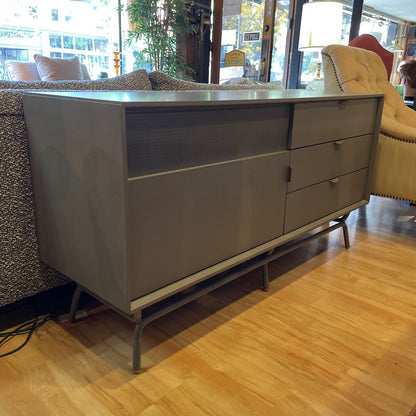 Blu Dot Dang Grey Perforated Front Contemporary Media Console