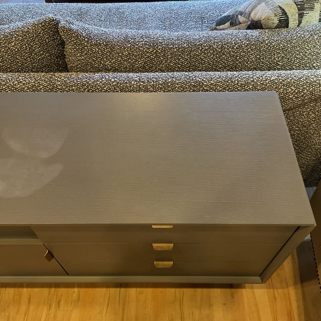 Blu Dot Dang Grey Perforated Front Contemporary Media Console