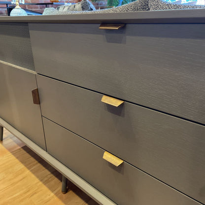 Blu Dot Dang Grey Perforated Front Contemporary Media Console