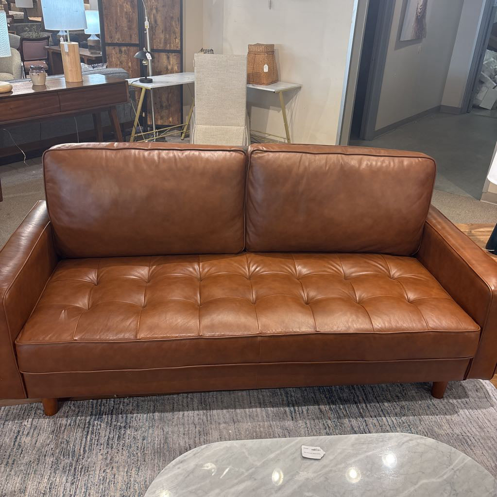 Abbyson Top Grain Camel Leather U SOFAS