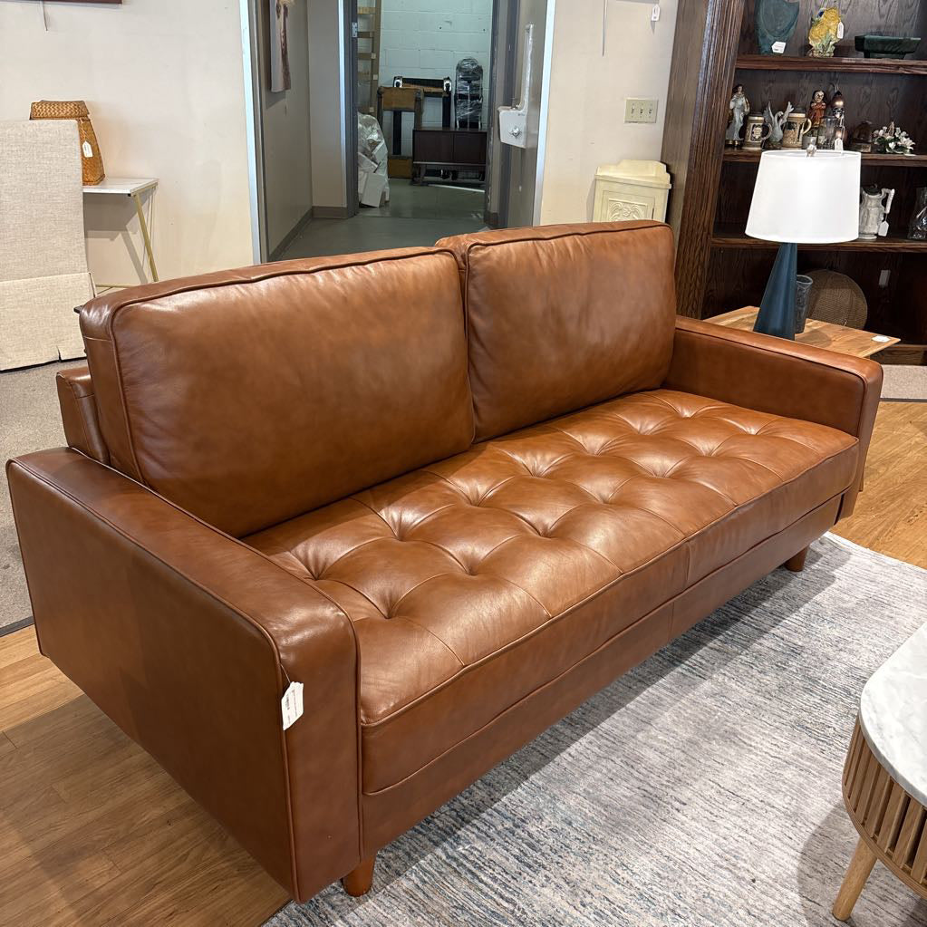 Abbyson Top Grain Camel Leather U SOFAS