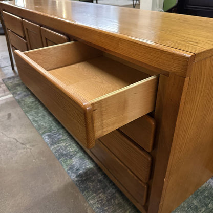 8 Drawer 2 Door Oak Lowboy