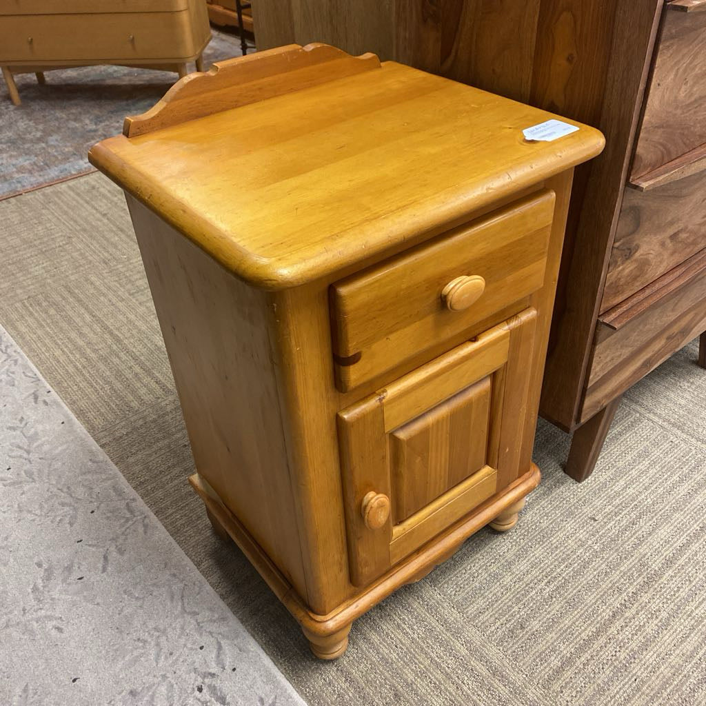 Vintage Raised Panel Turned Leg Side Cabinet