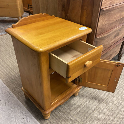 Vintage Raised Panel Turned Leg Side Cabinet