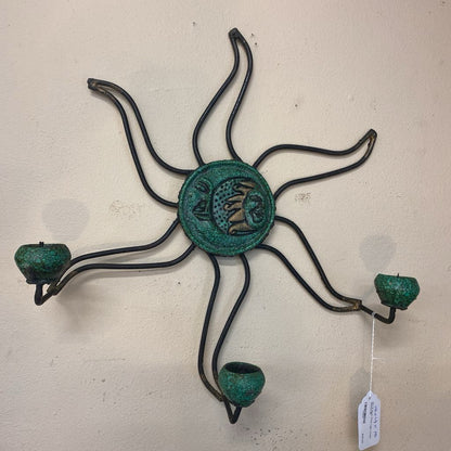 Sun & Moon Three Light Candle Sconce