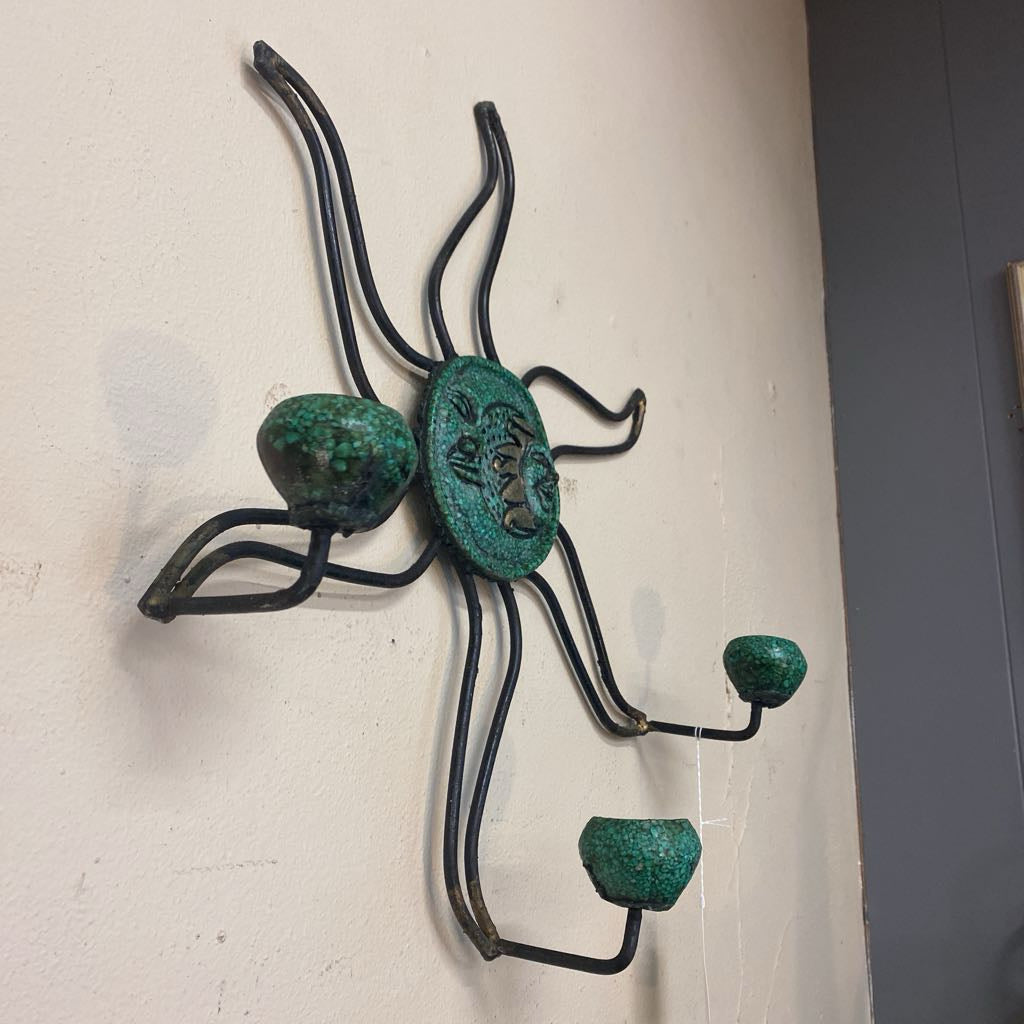 Sun & Moon Three Light Candle Sconce