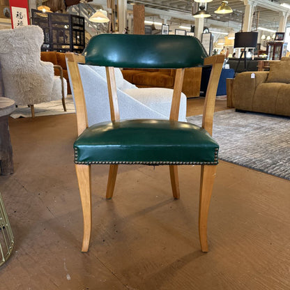 Vintage Green Nailhead Accent Chair