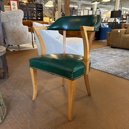 Vintage Green Nailhead Accent Chair