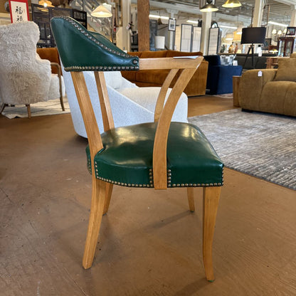 Vintage Green Nailhead Accent Chair
