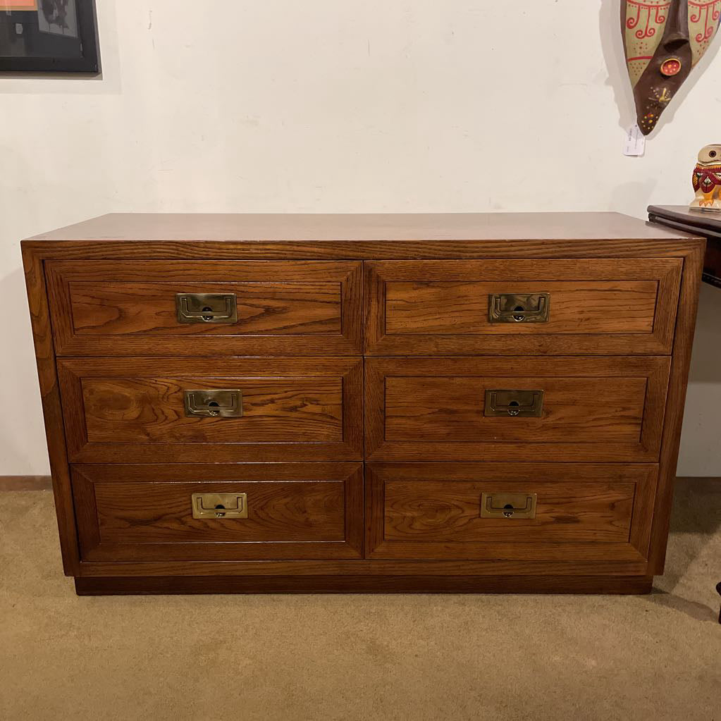 Henredon Campaign 6 Drawer Sideboard