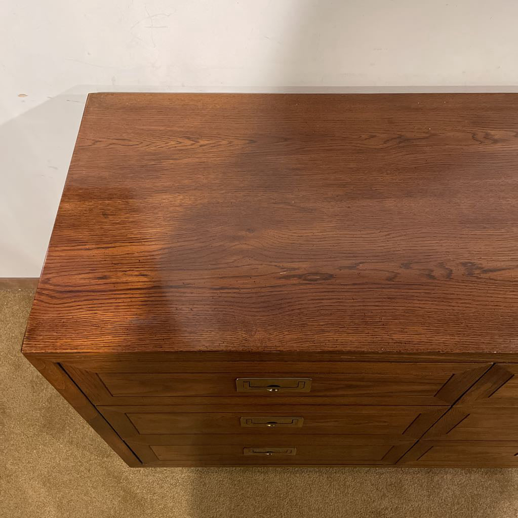 Henredon Campaign 6 Drawer Sideboard