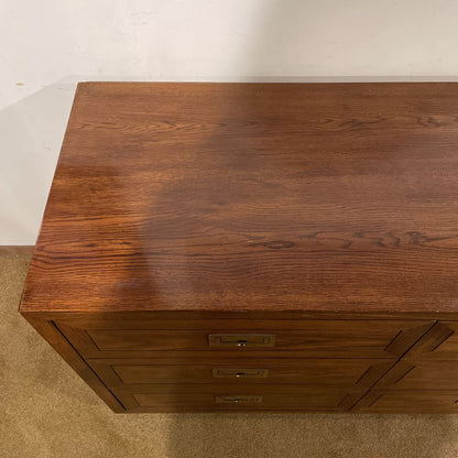 Henredon Campaign 6 Drawer Sideboard