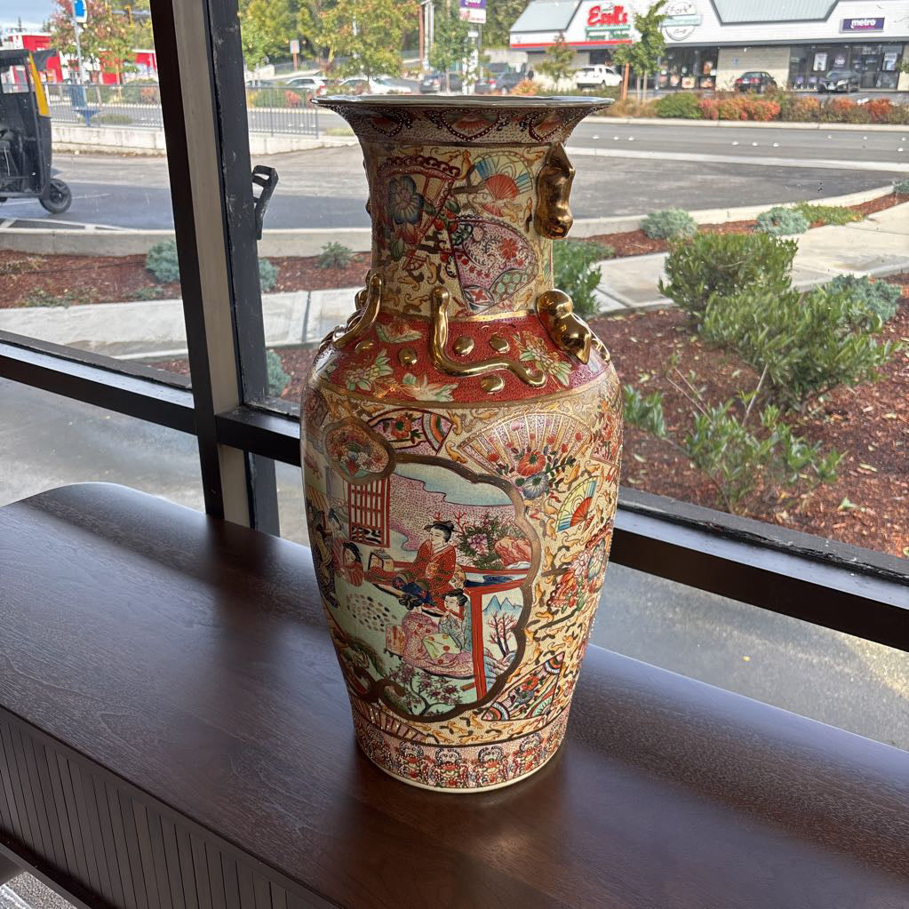 Japanese Satsuma-Style Porcelain Floor Vase SMALLS