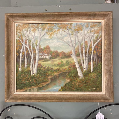 Vintage Autumn Landscape Painting