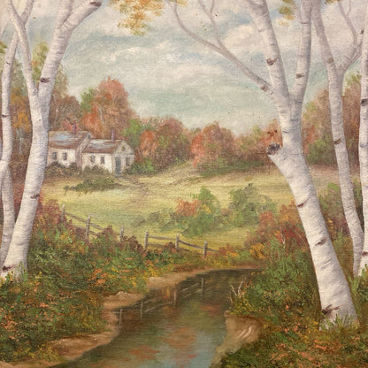Vintage Autumn Landscape Painting