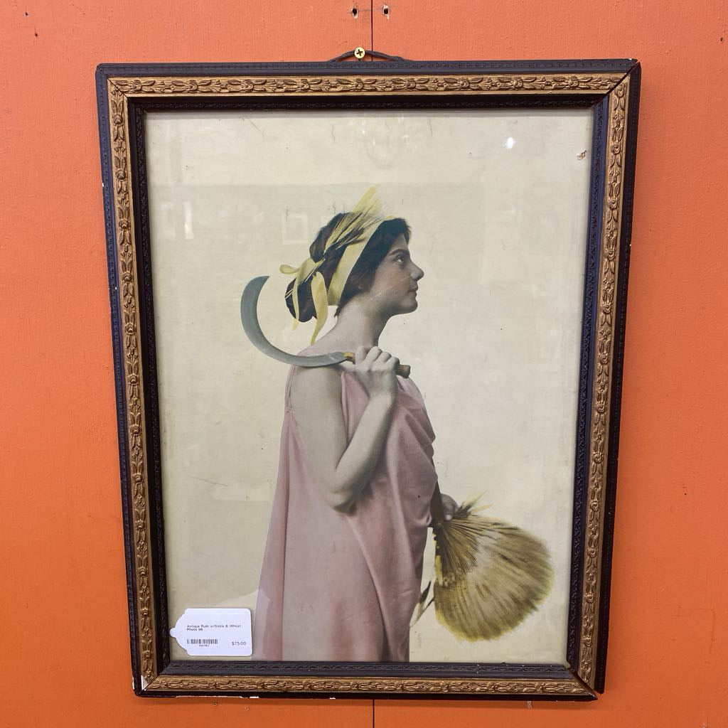 Antique Ruth w/Sickle & Wheat Photo