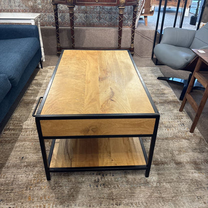 Industrial Style 1 Drawer Wood & Metal Coffee Table C COFFEE TABLES
